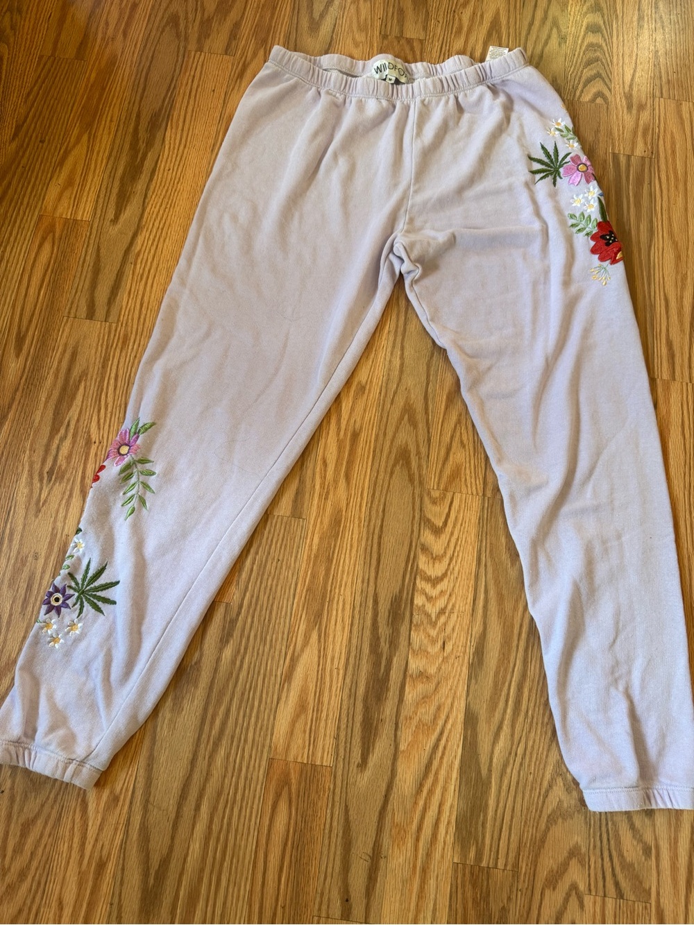 Wildfox embroidered floral sweatpants